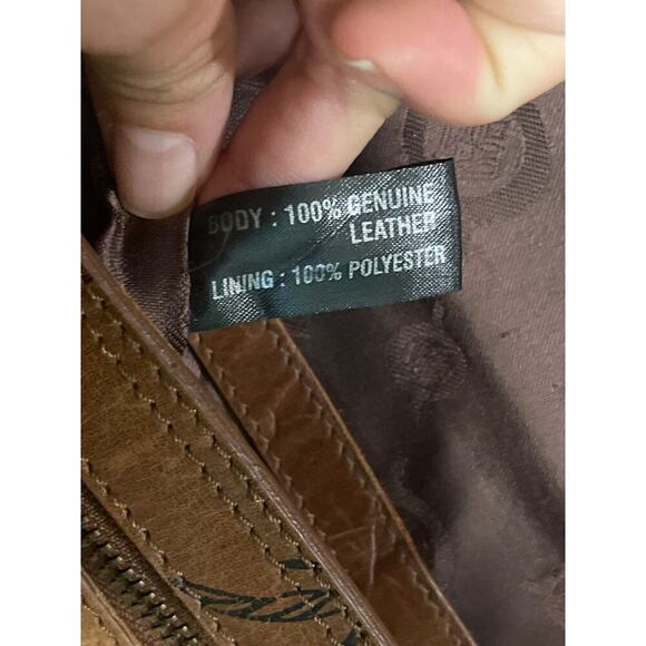 Born Brown Whimsical Festival Floral Print Leather Crossbody Purse - Picture 6 of 6